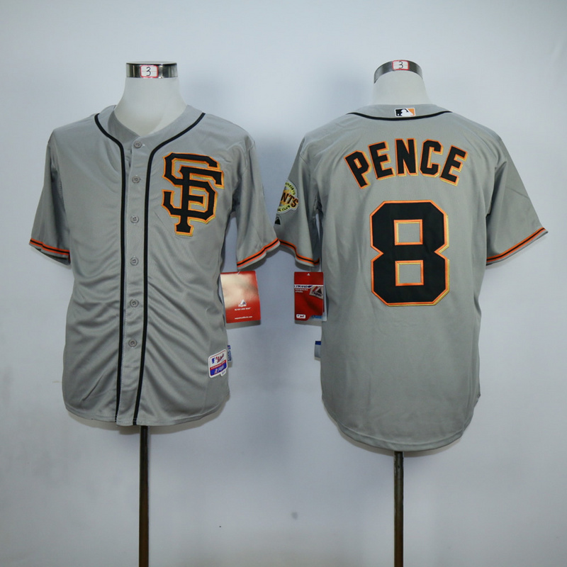 Men San Francisco Giants 8 Pence Grey SF MLB Jerseys